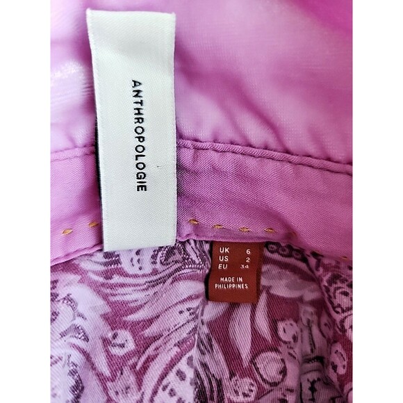 Pilcro Mara Relaxed Velvet Button-up Shirt Womens Size 2 Lilac Soft Luxurious - Picture 5 of 12